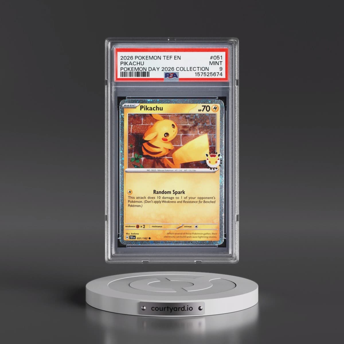 2026 Pokémon Tef EN-Temporal Forces #051 Pikachu - Pokemon Day 2026 Collection (PSA 9 MINT)