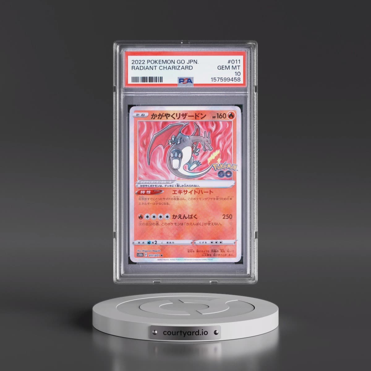 2022 Pokémon Go #011 Radiant Charizard - Holo (PSA 10 GEM MINT)