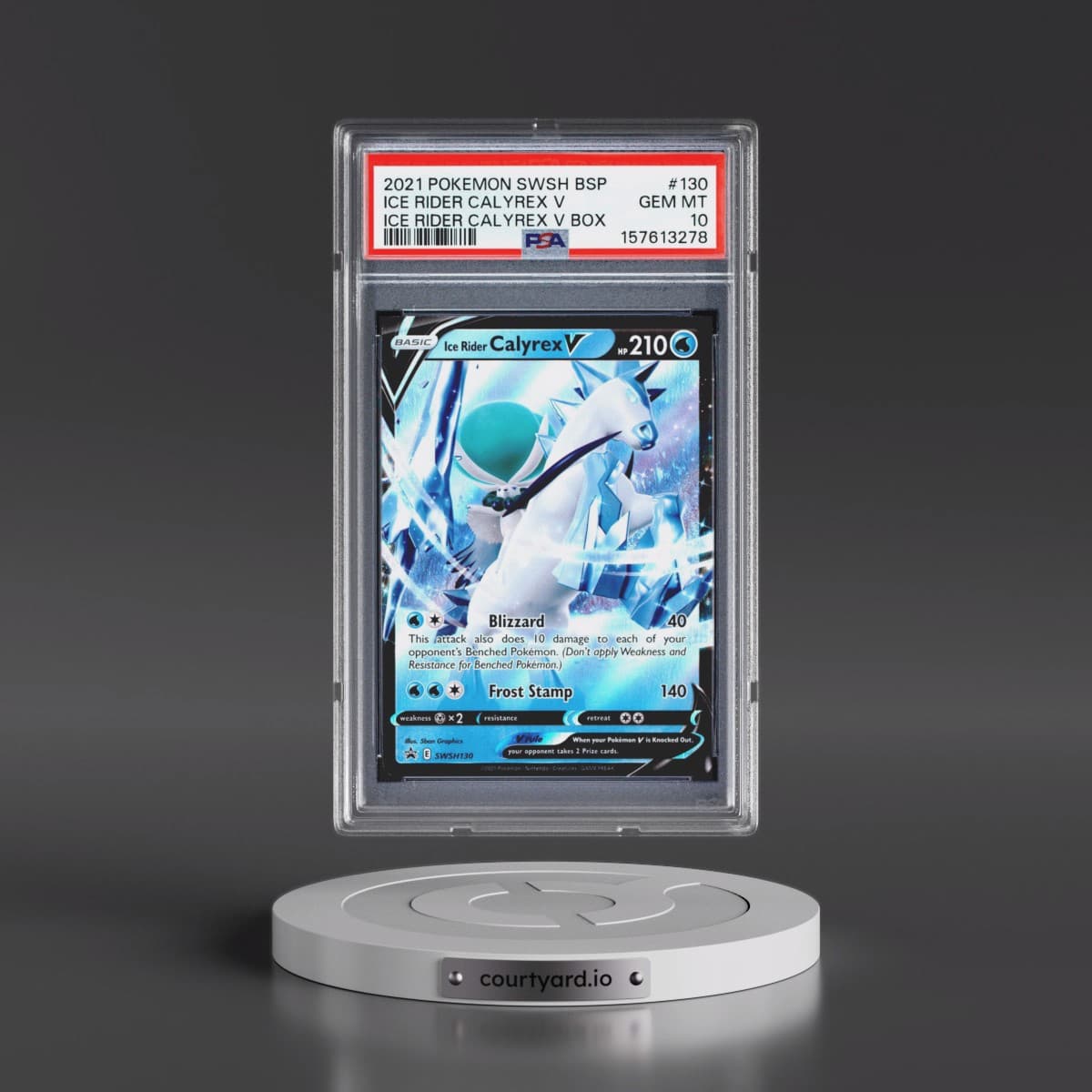 2021 Pokémon Swsh Black Star Promo #130 Ice Rider Calyrex V - Holo Ice Rider Calyrex V Box (PSA 10 GEM MINT)