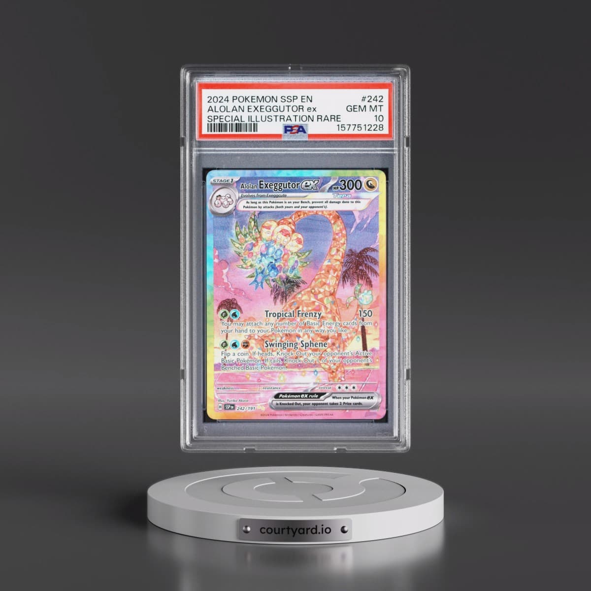 2024 Pokémon Ssp EN-Surging Sparks #242 Alolan Exeggutor EX - Holo Special Illustration Rare (PSA 10 GEM MINT)