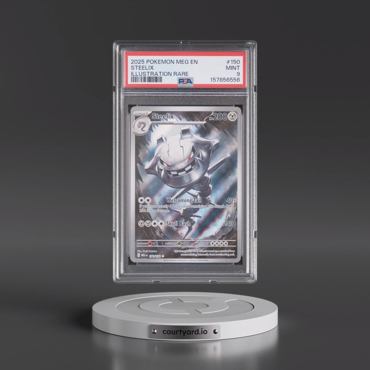 2025 Pokémon Meg EN-Mega Evolution #150 Steelix - Illustration Rare (PSA 9 MINT)
