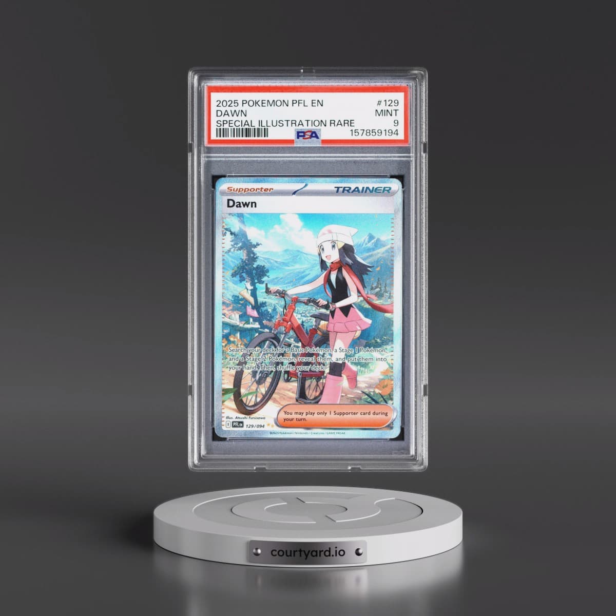 2025 Pokémon Pfl EN-Phantasmal Flames #129 Dawn - Special Illustration Rare (PSA 9 MINT)