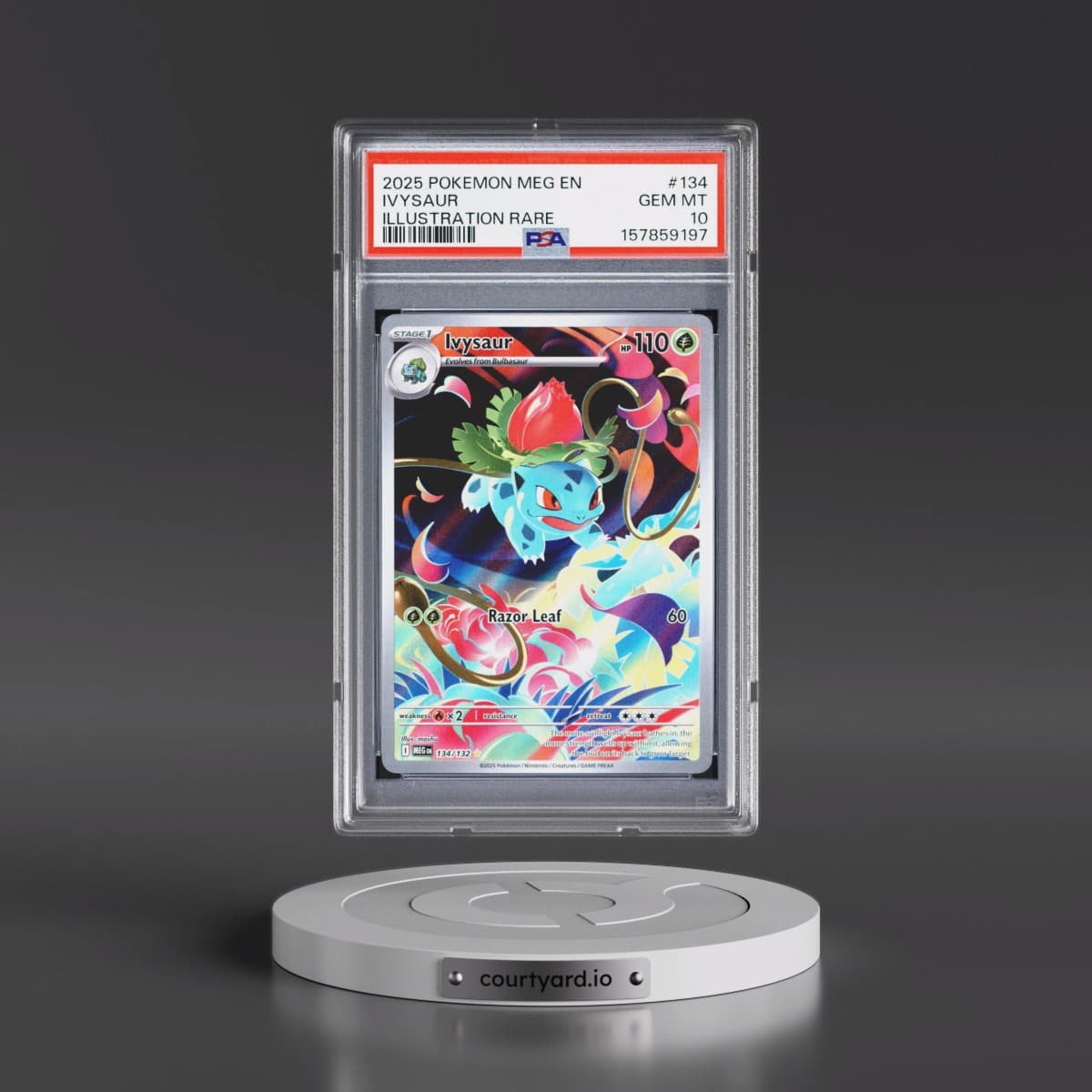2025 Pokémon Meg EN-Mega Evolution #134 Ivysaur - Illustration Rare (PSA 10 GEM MINT)