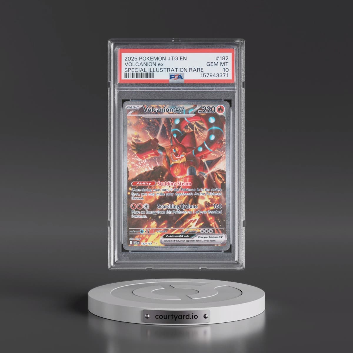 2025 Pokémon Jtg EN-Journey Together #182 Volcanion EX - Holo Special Illustration Rare (PSA 10 GEM MINT)