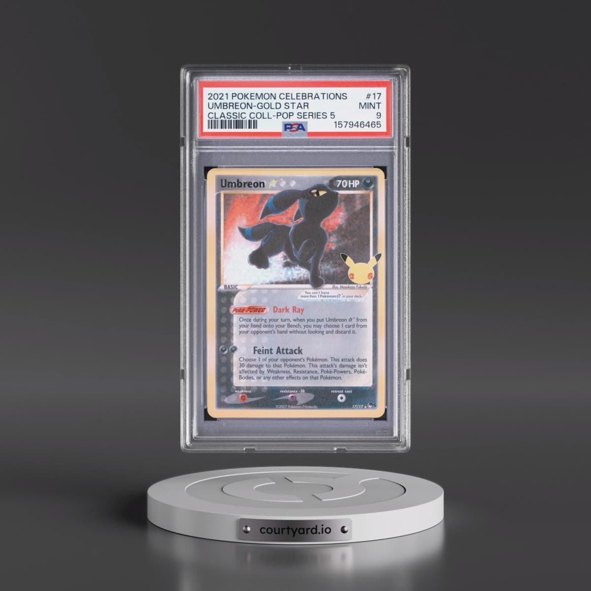 2021 Pokémon Celebrations Classic Collection #17 Umbreon-Gold Star (PSA 9 MINT)