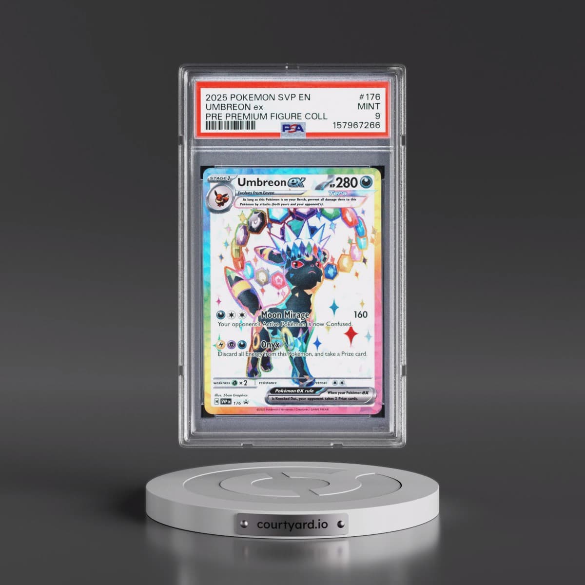 2025 Pokémon Svp EN-SV Black Star Promo #176 Umbreon EX - Holo Prismatic Evolutions Premium Figure Collection (PSA 9 MINT)