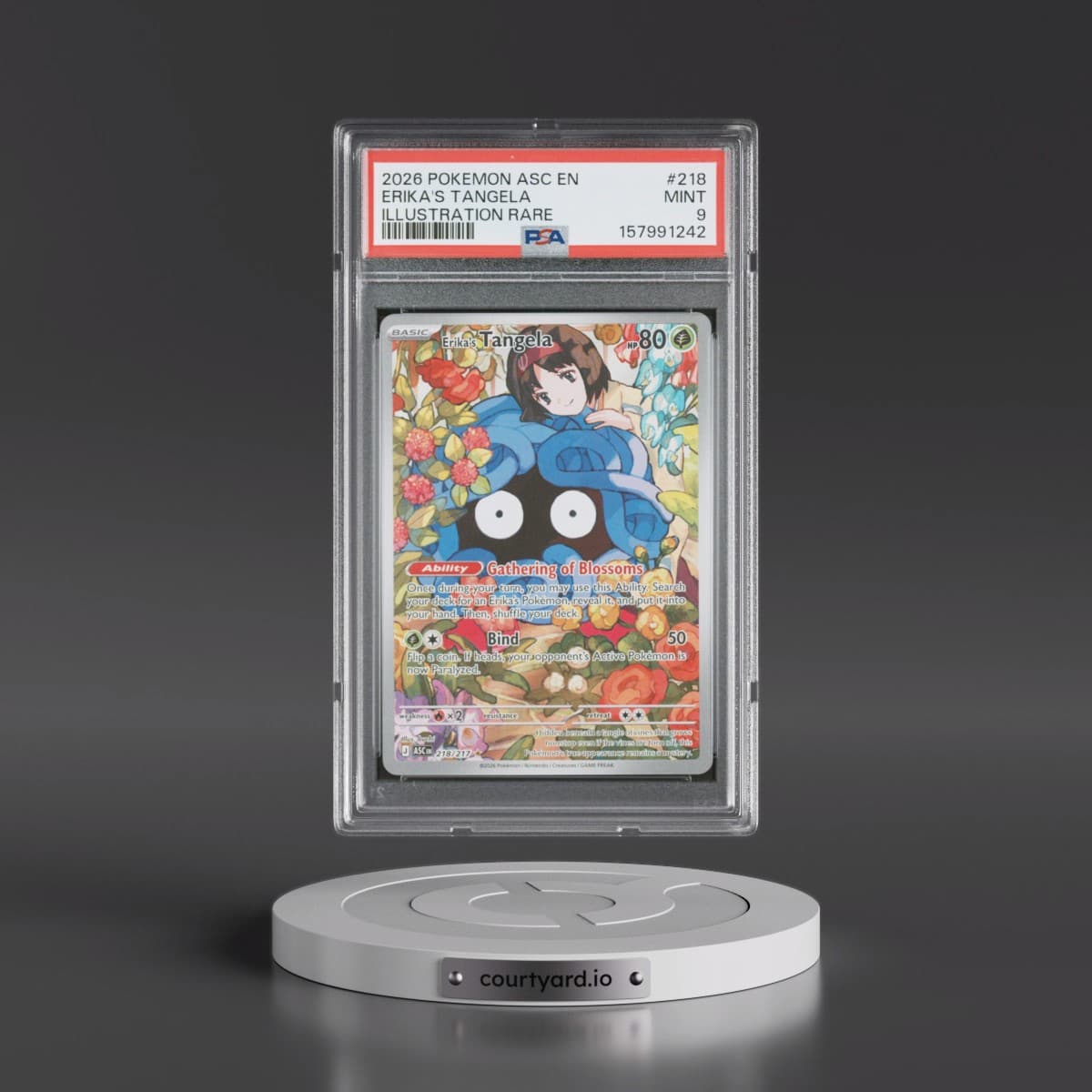 2026 Pokémon Asc EN-Ascended Heroes #218 Erika's Tangela - Illustration Rare (PSA 9 MINT)