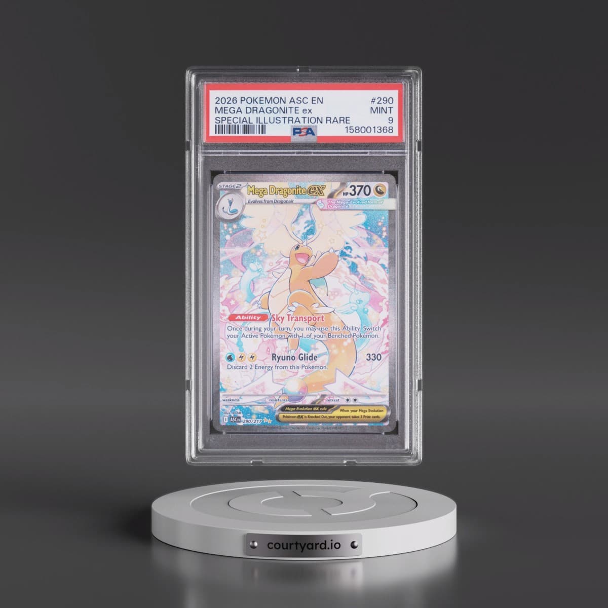 2026 Pokémon Asc EN-Ascended Heroes #290 Mega Dragonite EX - Holo Special Illustration Rare (PSA 9 MINT)