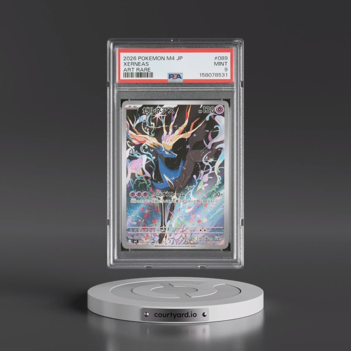 2026 Pokémon M4-Ninja Spinner #089 Xerneas - Art Rare (PSA 9 MINT)