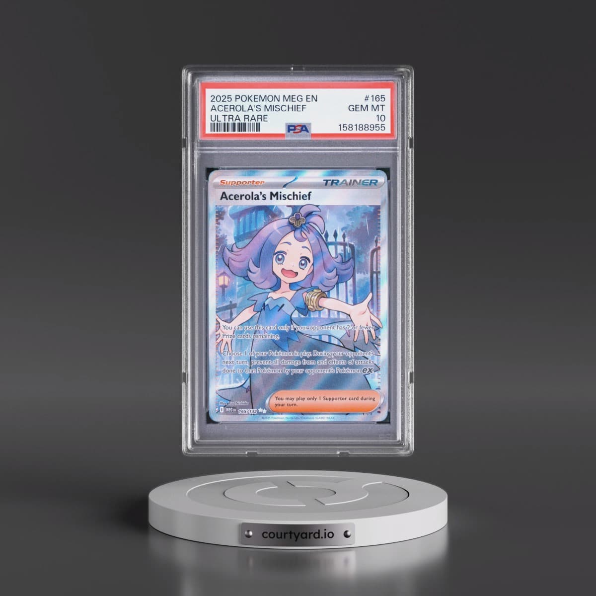2025 Pokémon Meg EN-Mega Evolution #165 Acerola's Mischief - Ultra Rare (PSA 10 GEM MINT)