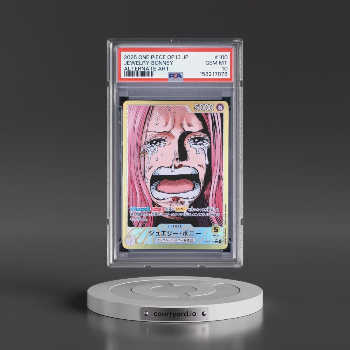 2025 One Piece Japanese OP13-Carrying on His Will #100 Jewelry Bonney - Alternate Art (PSA 10 GEM MINT)