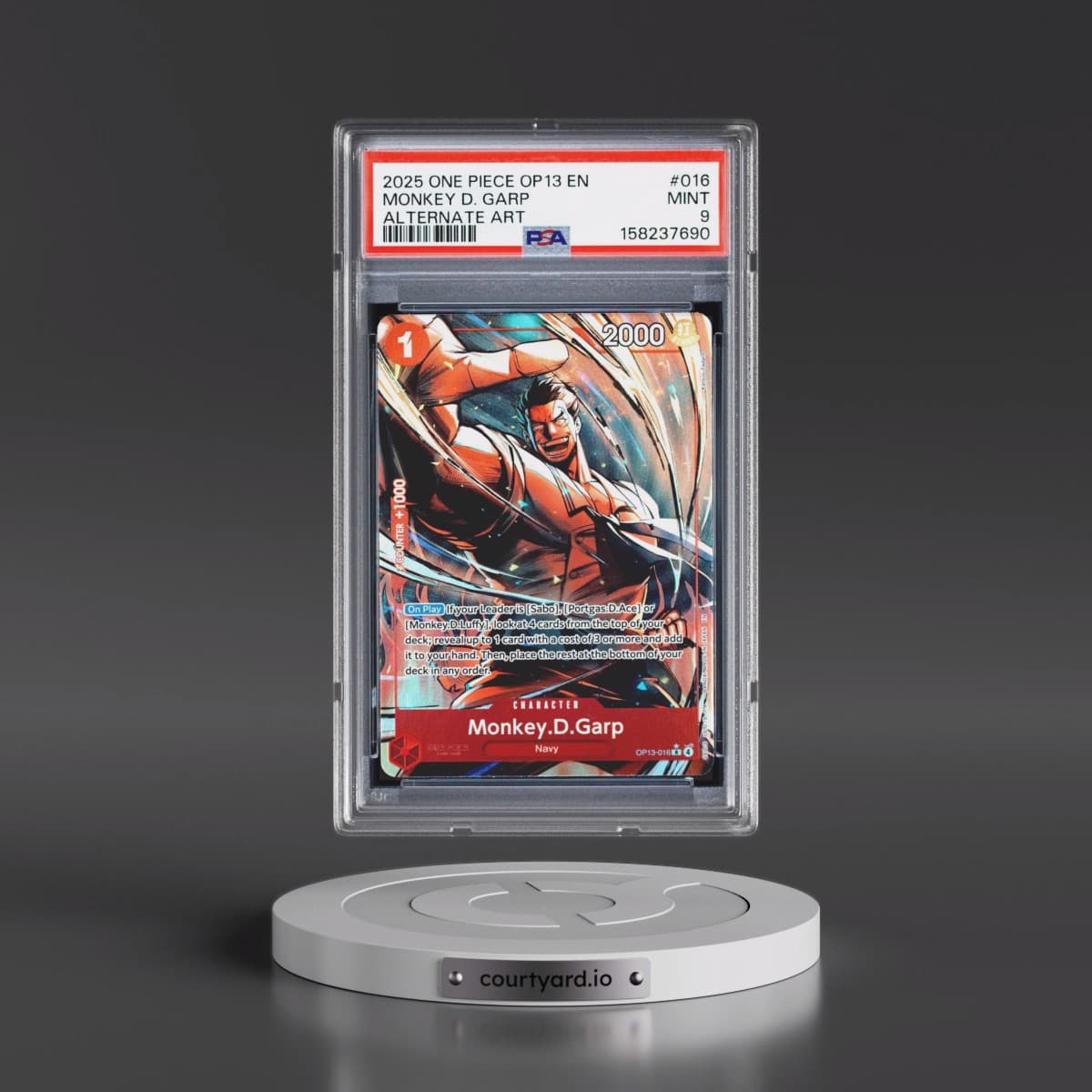 2025 One Piece OP13-Carrying on His Will #016 Monkey D. Garp - Alternate Art (PSA 9 MINT)