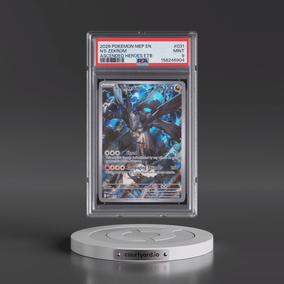 2026 Pokémon Mep EN-Me Black Star Promo #031 N's Zekrom - Ascended Heroes Elite Trainer Box (PSA 9 MINT)