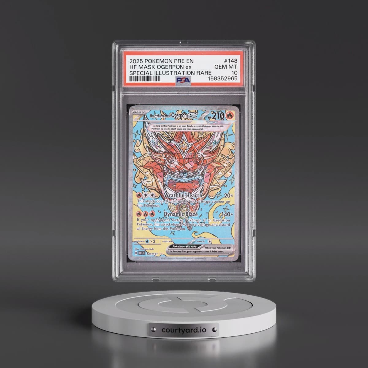 2025 Pokémon Pre EN-Prismatic Evolutions #148 Hearthflame Mask Ogerpon EX - Holo Special Illustration Rare (PSA 10 GEM MINT)