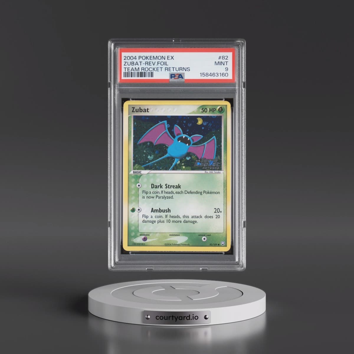 2004 Pokémon EX Team Rocket Returns #82 Zubat - Reverse Foil (PSA 9 MINT)