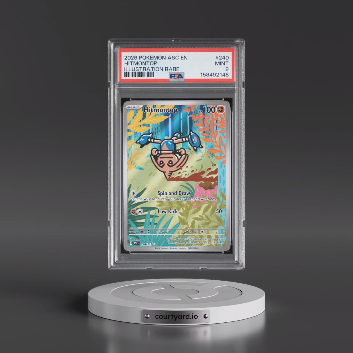 2026 Pokémon Asc EN-Ascended Heroes #240 Hitmontop - Illustration Rare (PSA 9 MINT)