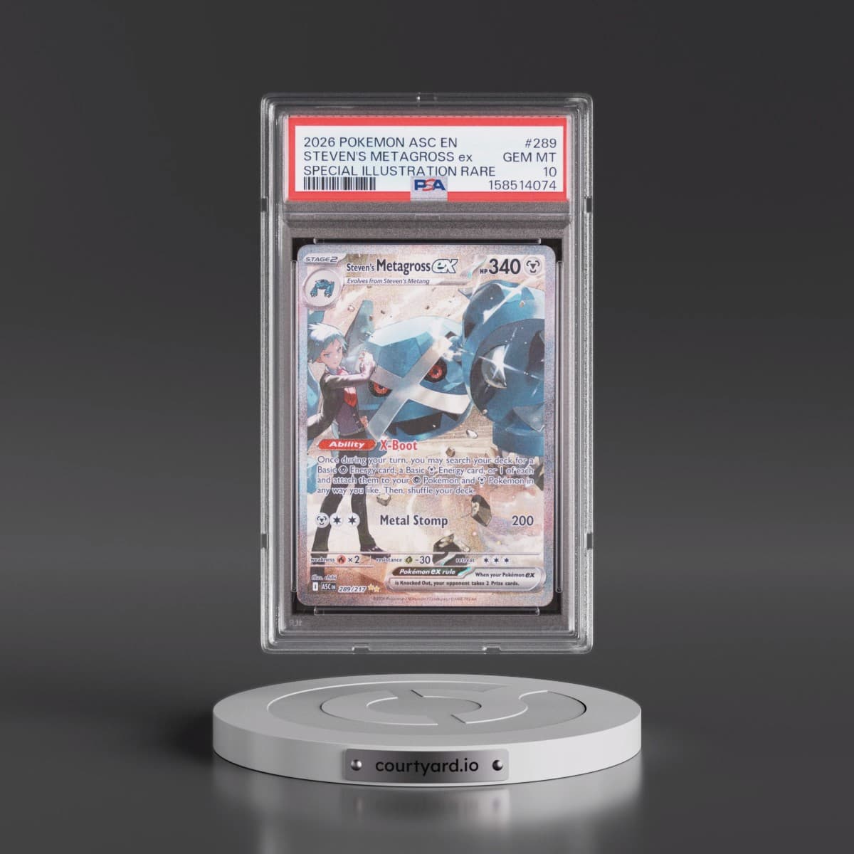 2026 Pokémon Asc EN-Ascended Heroes #289 Steven's Metagross EX - Holo Special Illustration Rare (PSA 10 GEM MINT)