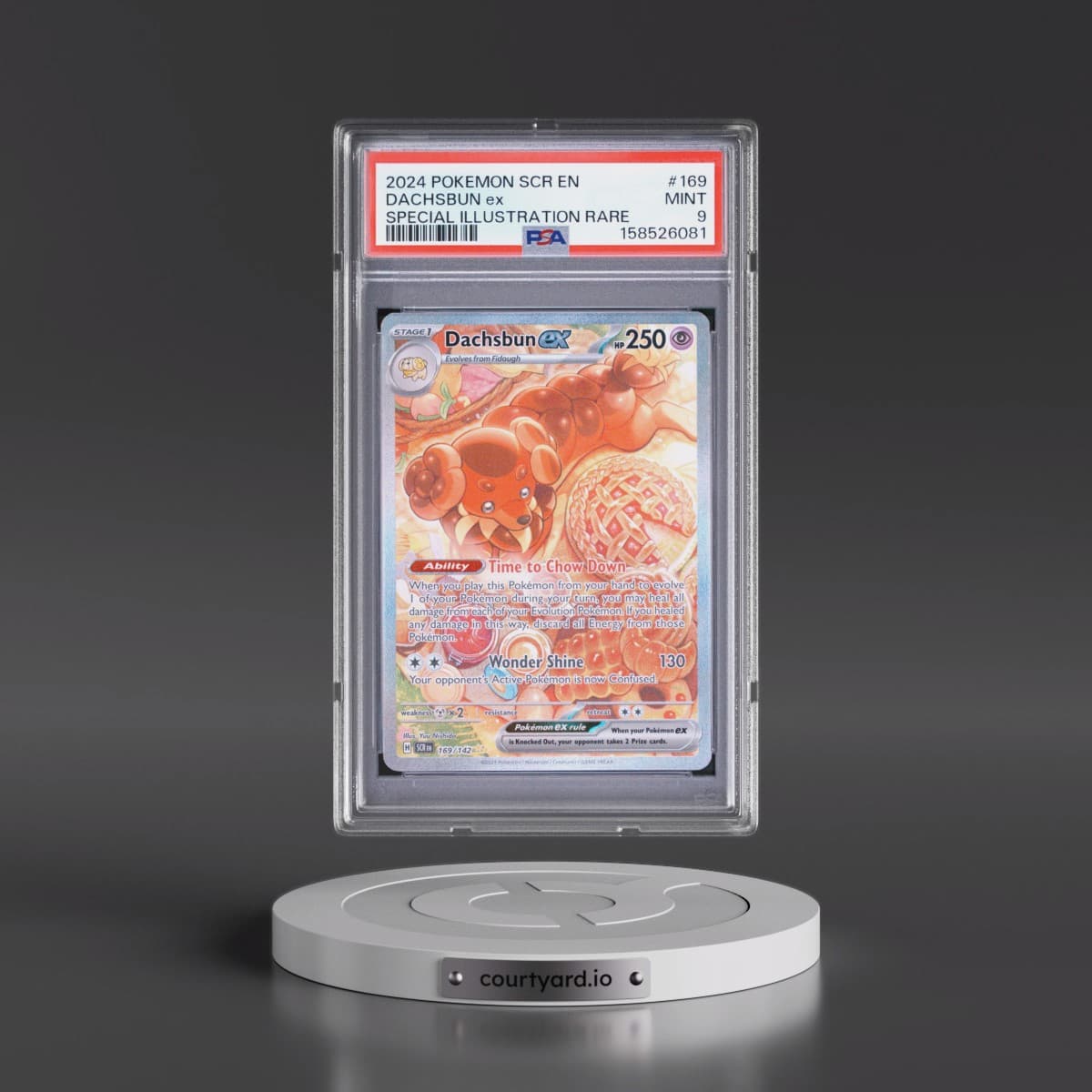 2024 Pokémon Scr EN-Stellar Crown #169 Dachsbun EX - Holo Special Illustration Rare (PSA 9 MINT)