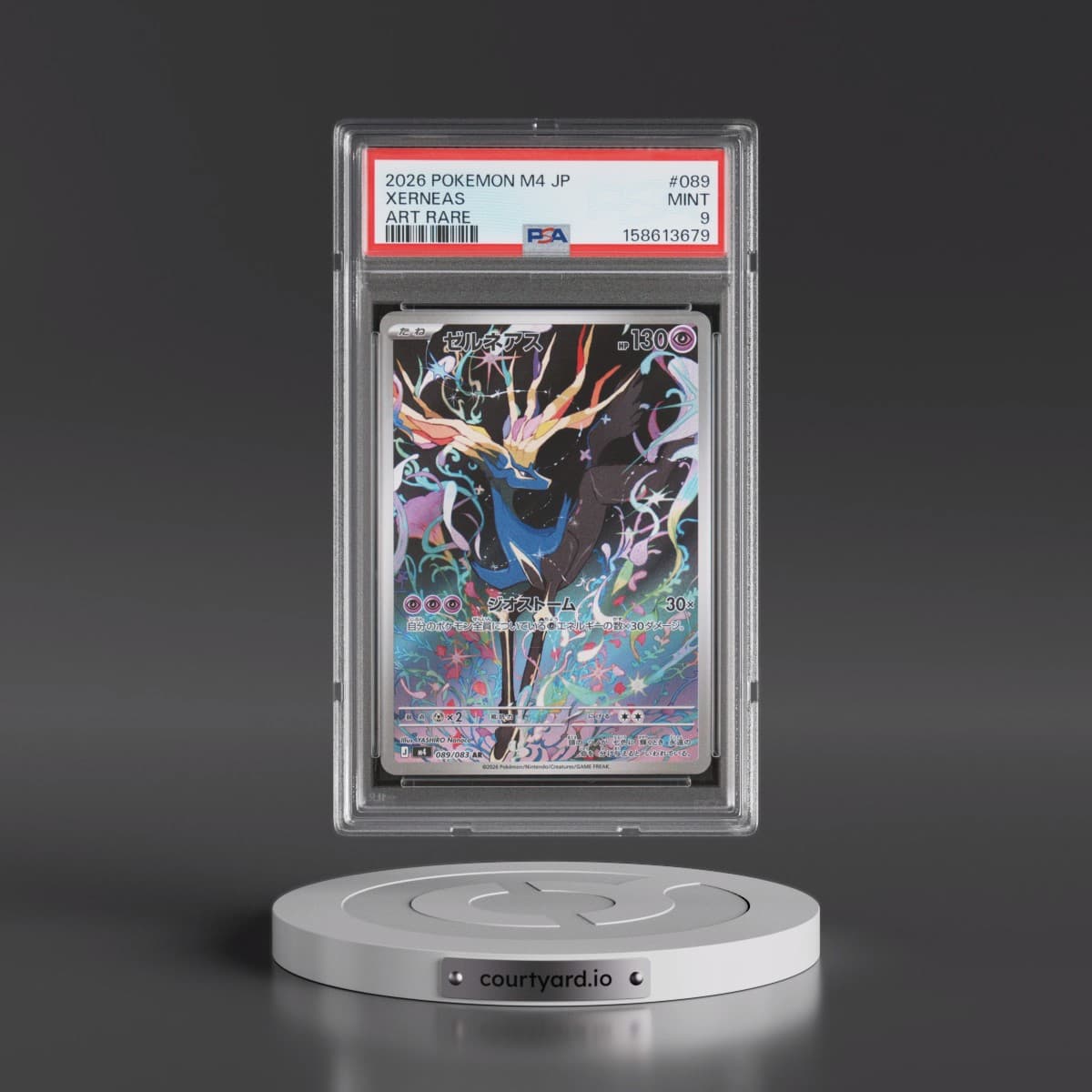 2026 Pokémon M4-Ninja Spinner #089 Xerneas - Art Rare (PSA 9 MINT)