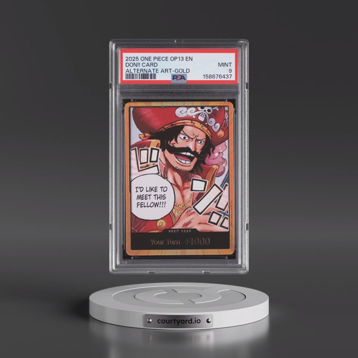 2025 One Piece OP13-Carrying on His Will Don!! Card - Alternate Art-Gold (PSA 9 MINT)