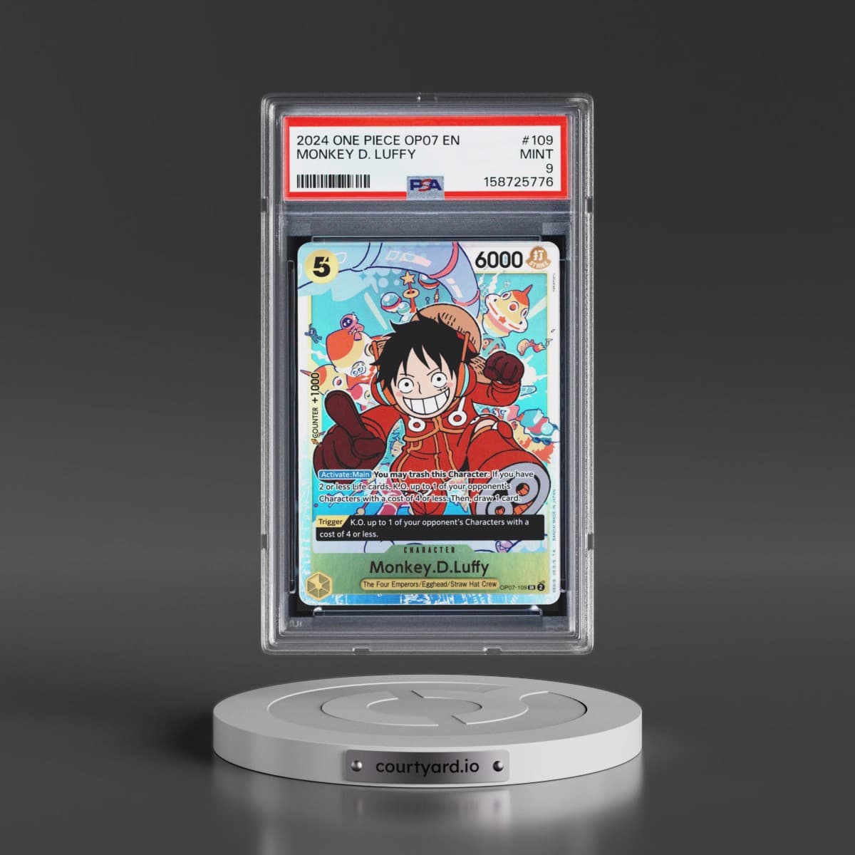 2024 One Piece OP07-500 Years in the Future #109 Monkey D. Luffy (PSA 9 MINT)