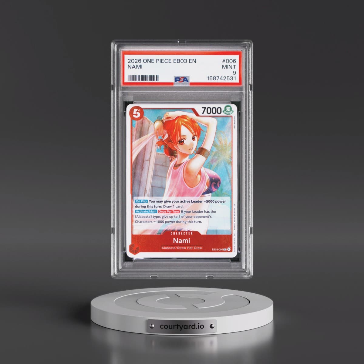 2026 One Piece EB03-Extra Booster -One Piece Heroines Edition #006 Nami (PSA 9 MINT)