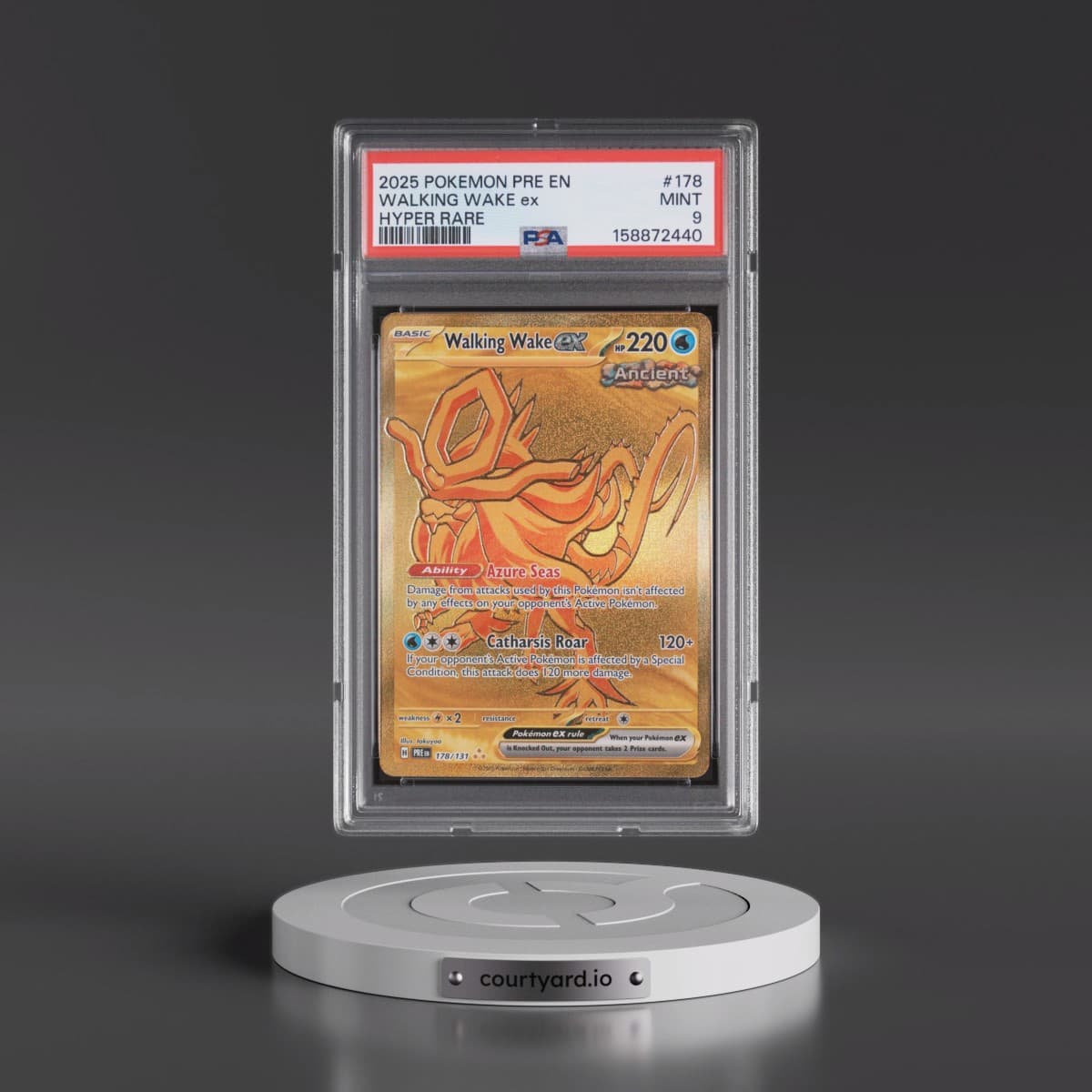 2025 Pokémon Pre EN-Prismatic Evolutions #178 Walking Wake EX - Holo Hyper Rare (PSA 9 MINT)