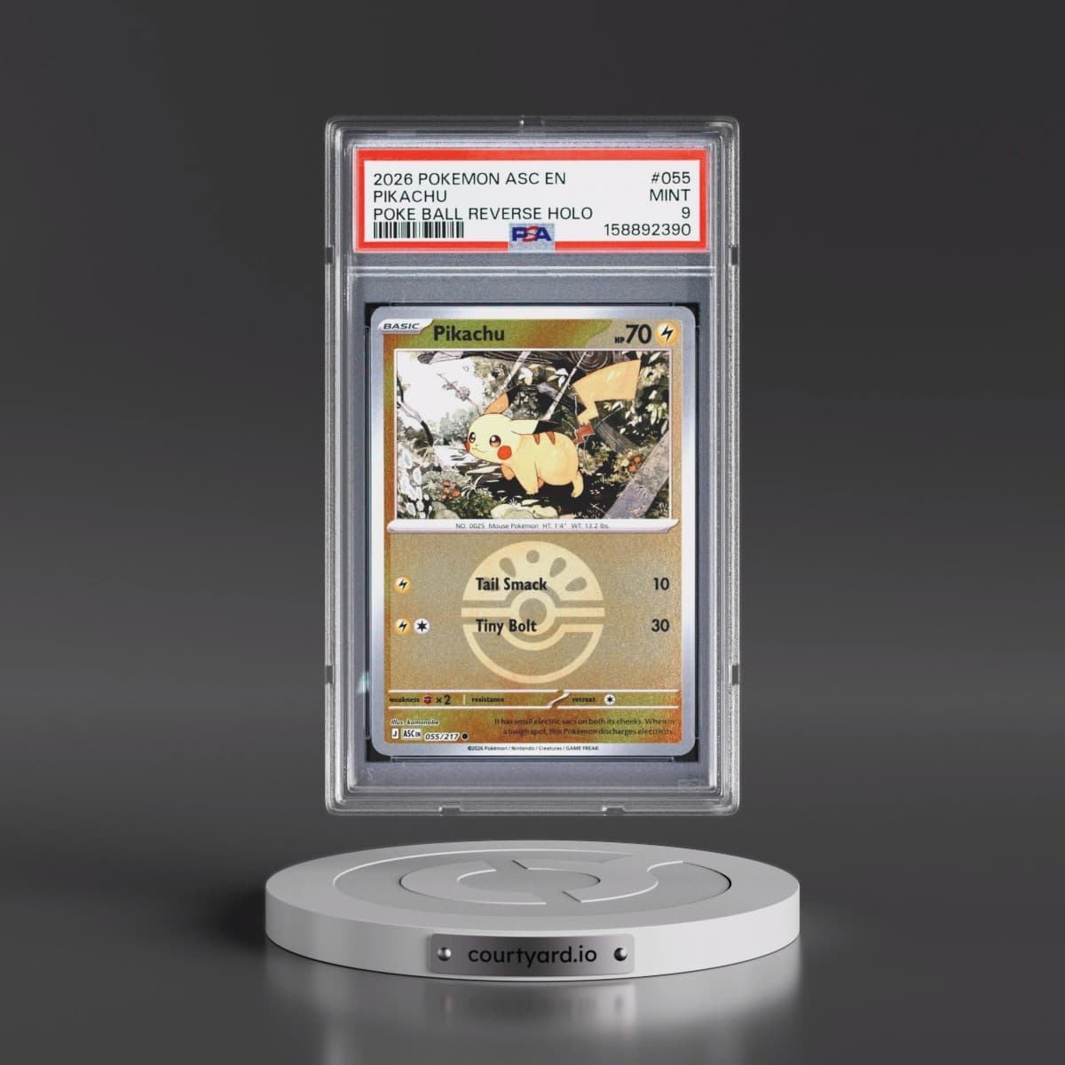 2026 Pokémon Asc EN-Ascended Heroes #055 Pikachu - Reverse Holo Poke Ball (PSA 9 MINT)