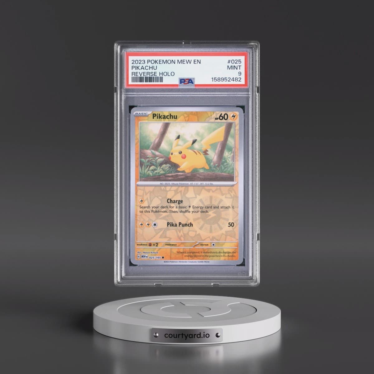 2023 Pokémon Mew EN-151 #025 Pikachu - Reverse Holo (PSA 9 MINT)