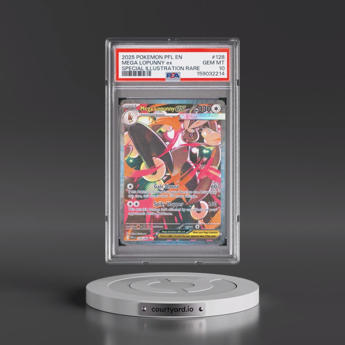 2025 Pokémon Pfl EN-Phantasmal Flames #128 Mega Lopunny EX - Holo Special Illustration Rare (PSA 10 GEM MINT)