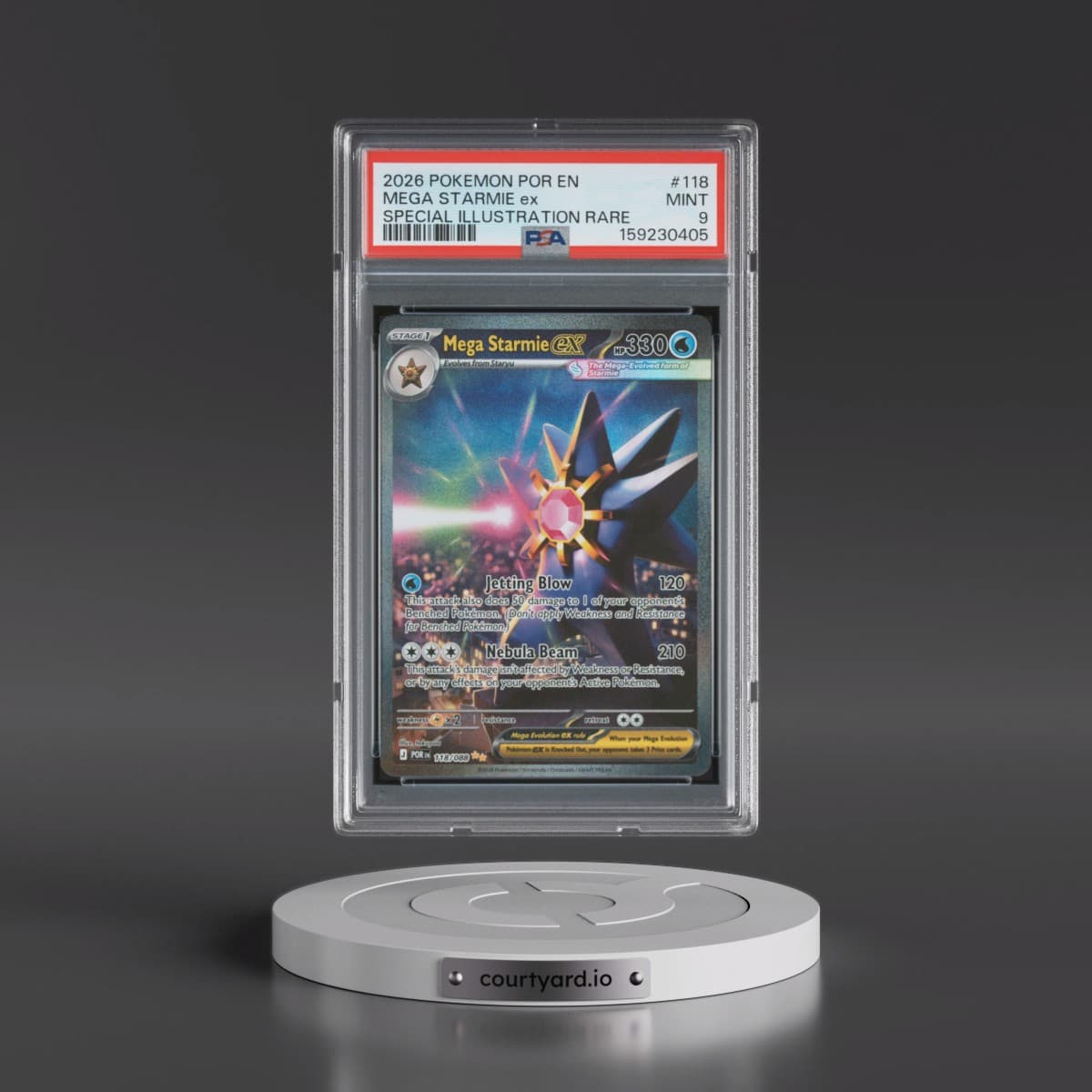 2026 Pokémon Por EN-Perfect Order #118 Mega Starmie EX - Holo Special Illustration Rare (PSA 9 MINT)