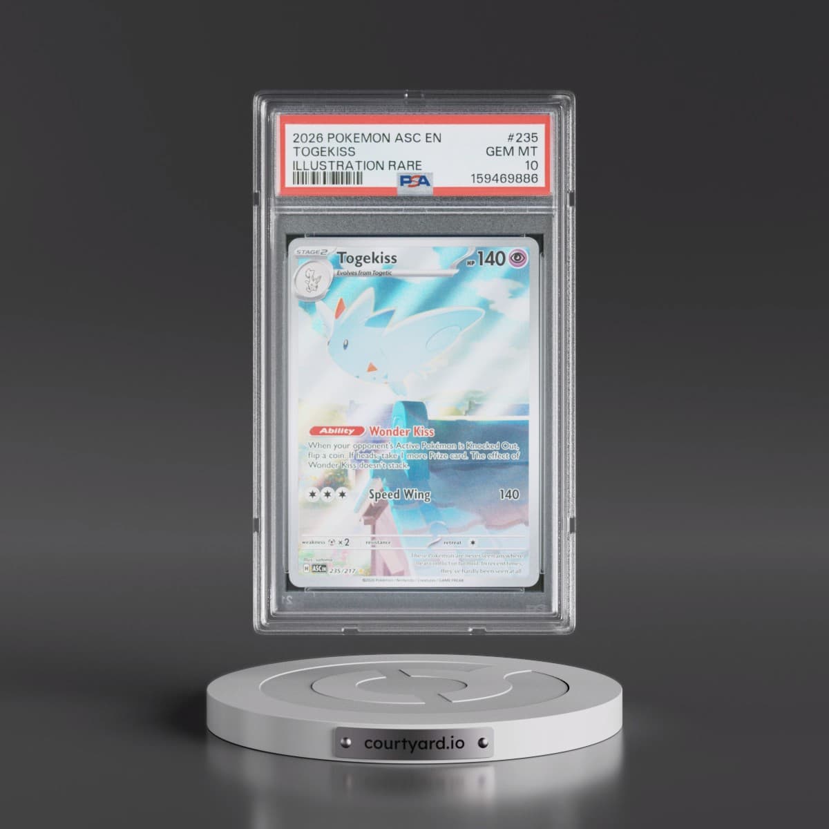 2026 Pokémon Asc EN-Ascended Heroes #235 Togekiss - Illustration Rare (PSA 10 GEM MINT)