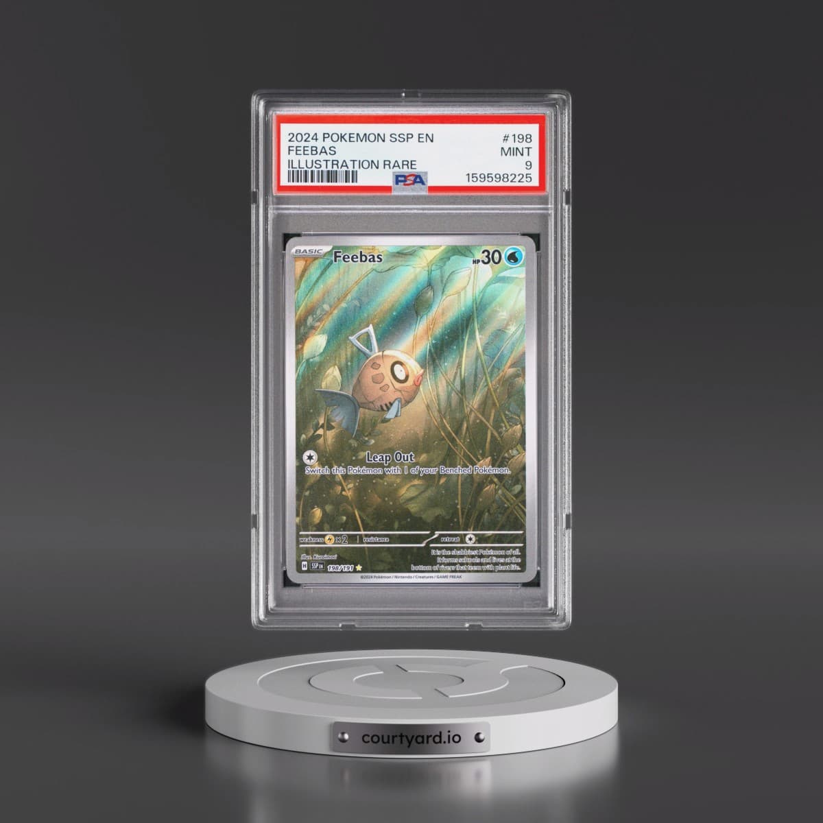 2024 Pokémon Ssp EN-Surging Sparks #198 Feebas - Illustration Rare (PSA 9 MINT)
