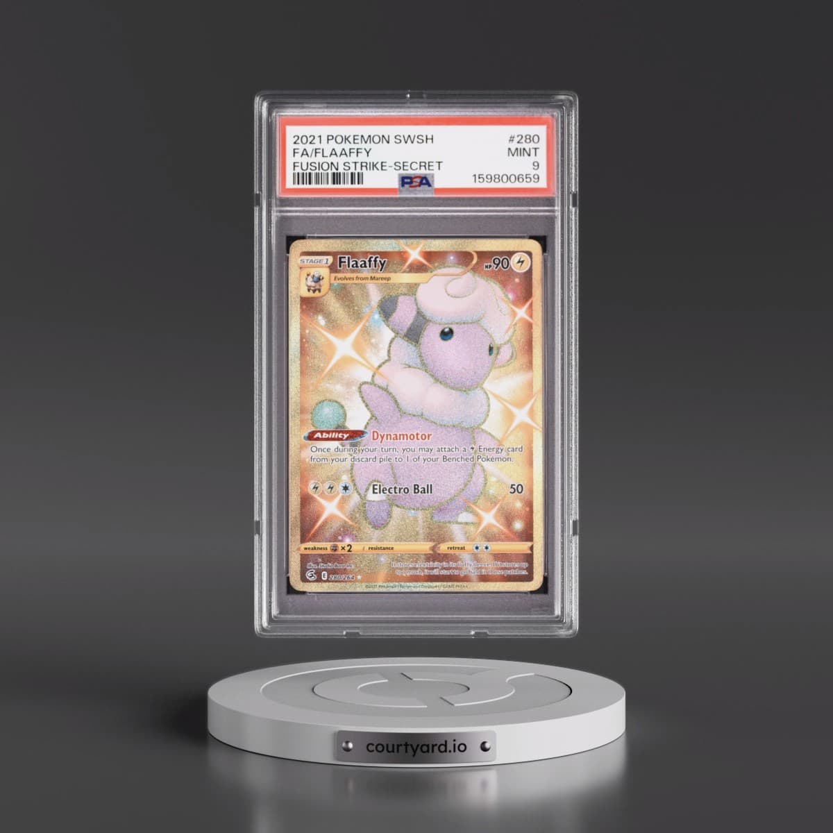 2021 Pokémon Sword & Shield Fusion Strike #280 Flaaffy - Full Art Secret (PSA 9 MINT)