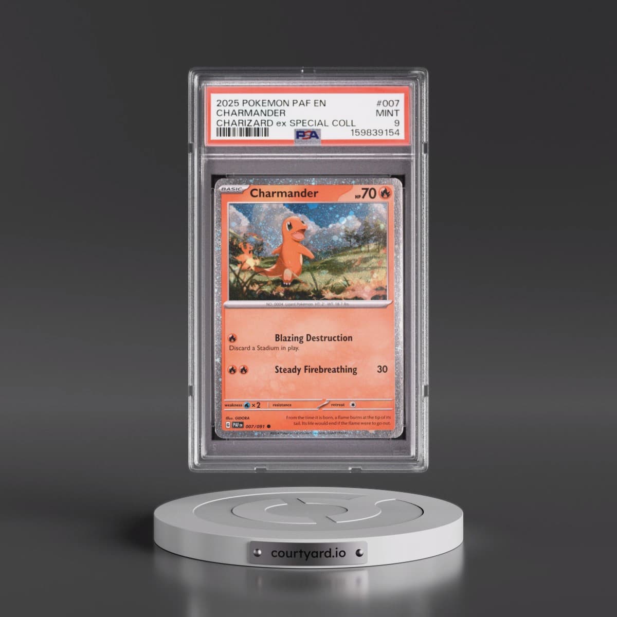2025 Pokémon Paf EN-Paldean Fates #007 Charmander - Charizard EX Special Collection (PSA 9 MINT)