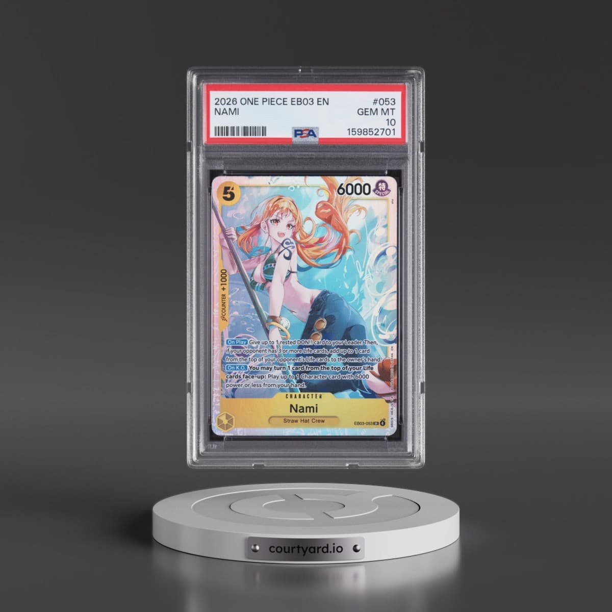 2026 One Piece EB03-Extra Booster -One Piece Heroines Edition #053 Nami (PSA 10 GEM MINT)