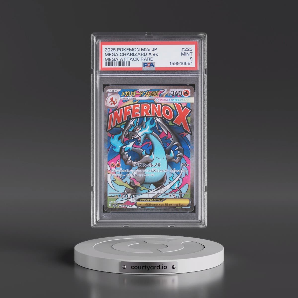 2025 Pokémon M2a-Mega Dream EX #223 Mega Charizard X EX - Holo Mega Attack Rare (PSA 9 MINT)