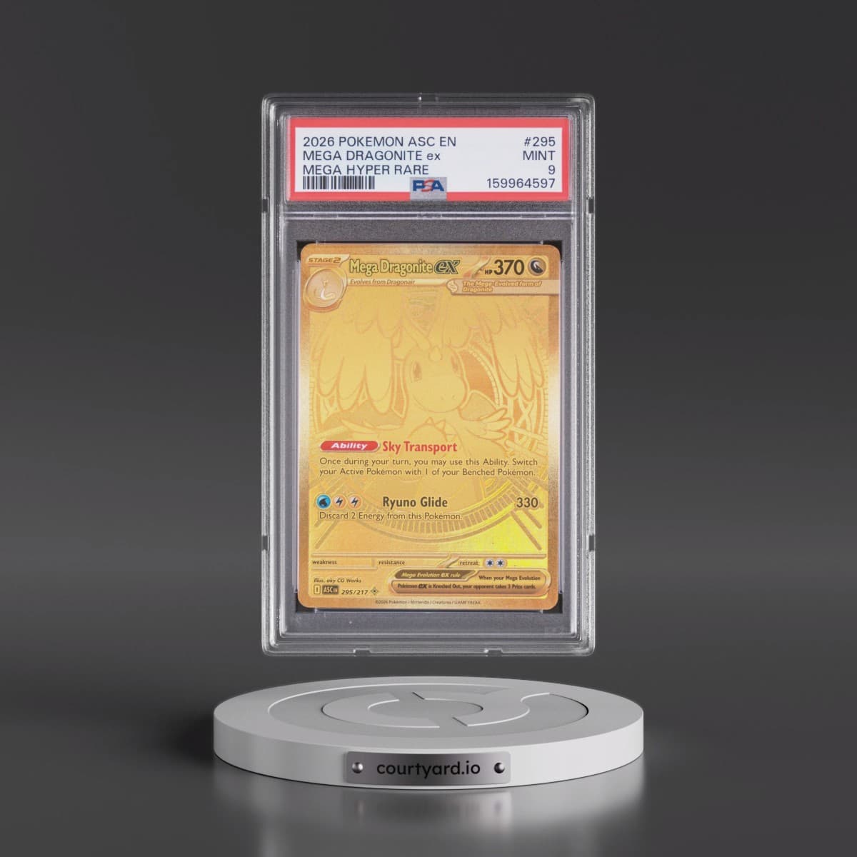 2026 Pokémon Asc EN-Ascended Heroes #295 Mega Dragonite EX - Holo Mega Hyper Rare (PSA 9 MINT)