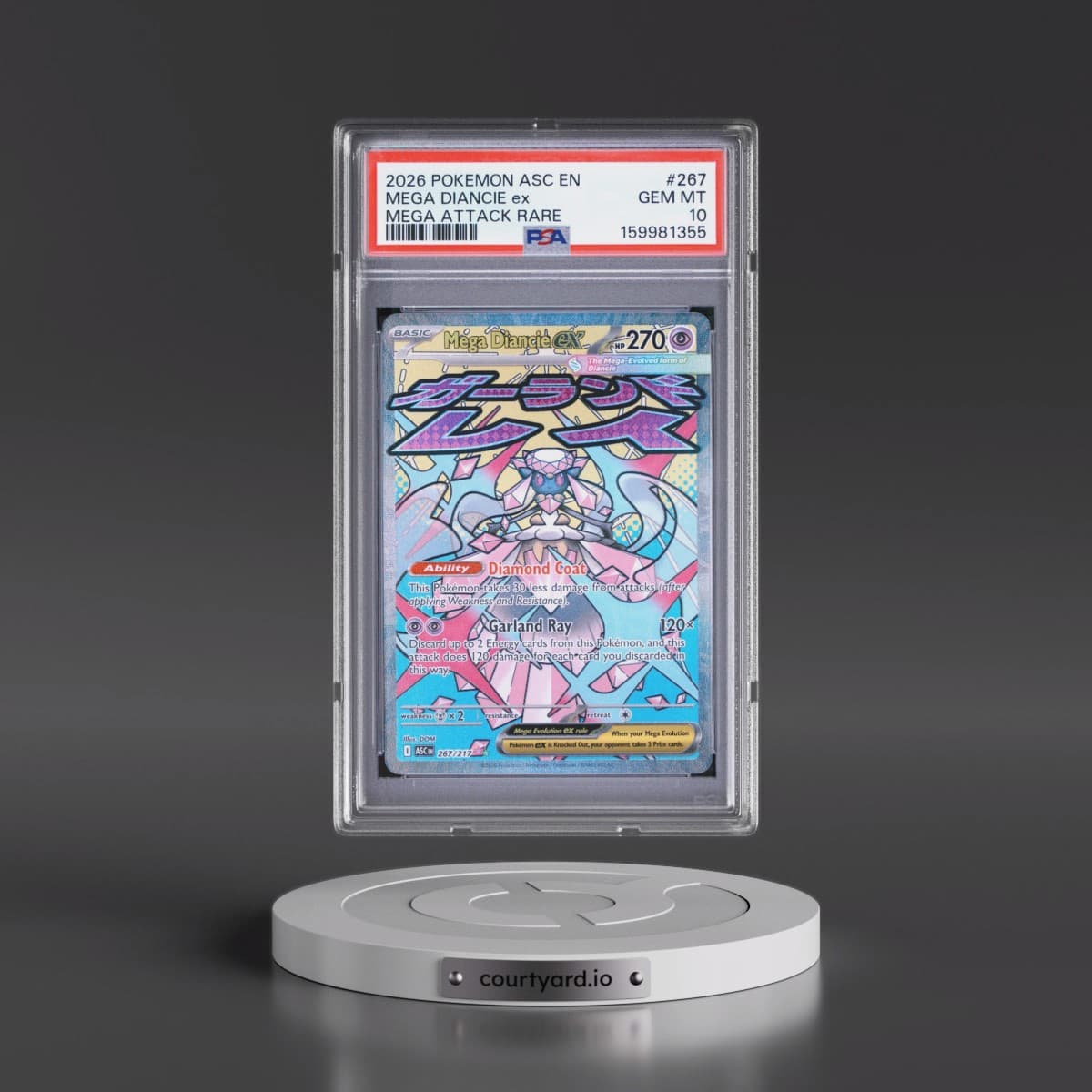 2026 Pokémon Asc EN-Ascended Heroes #267 Mega Diancie EX - Holo Mega Attack Rare (PSA 10 GEM MINT)