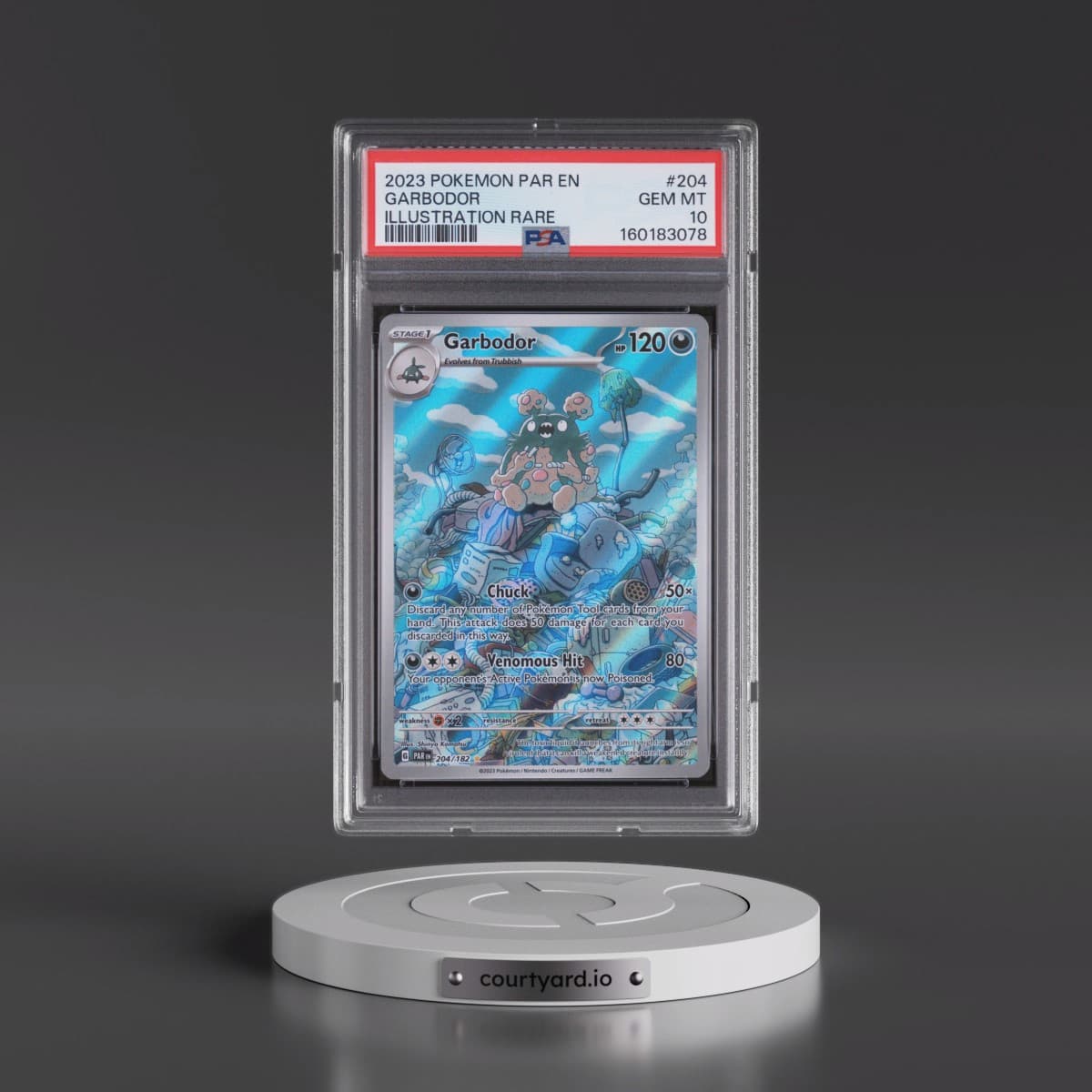 2023 Pokémon Par EN-Paradox Rift #204 Garbodor - Illustration Rare (PSA 10 GEM MINT)