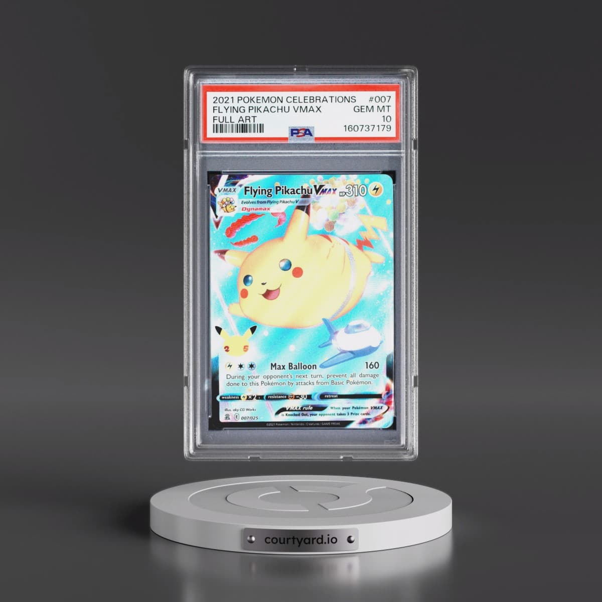 2021 Pokémon Celebrations #007 Flying Pikachu Vmax - Full Art (PSA 10 GEM MINT)