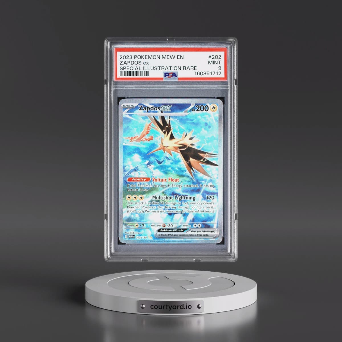 2023 Pokémon Mew EN-151 #202 Zapdos EX - Holo Special Illustration Rare (PSA 9 MINT)