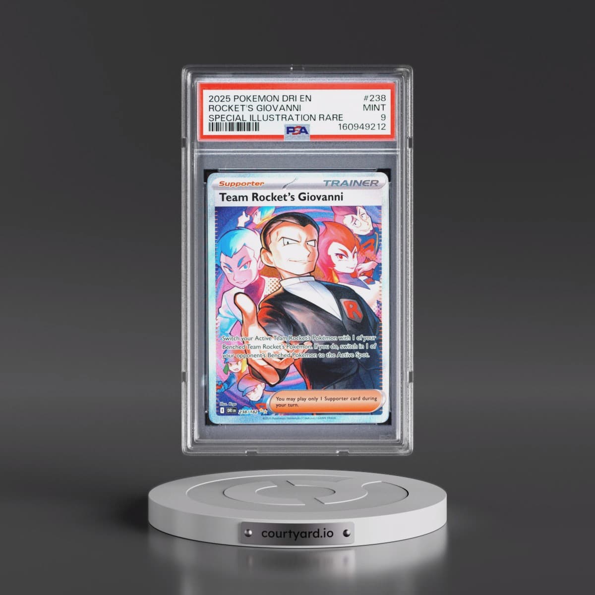 2025 Pokémon Dri EN-Destined Rivals #238 Team Rocket's Giovanni - Special Illustration Rare (PSA 9 MINT)