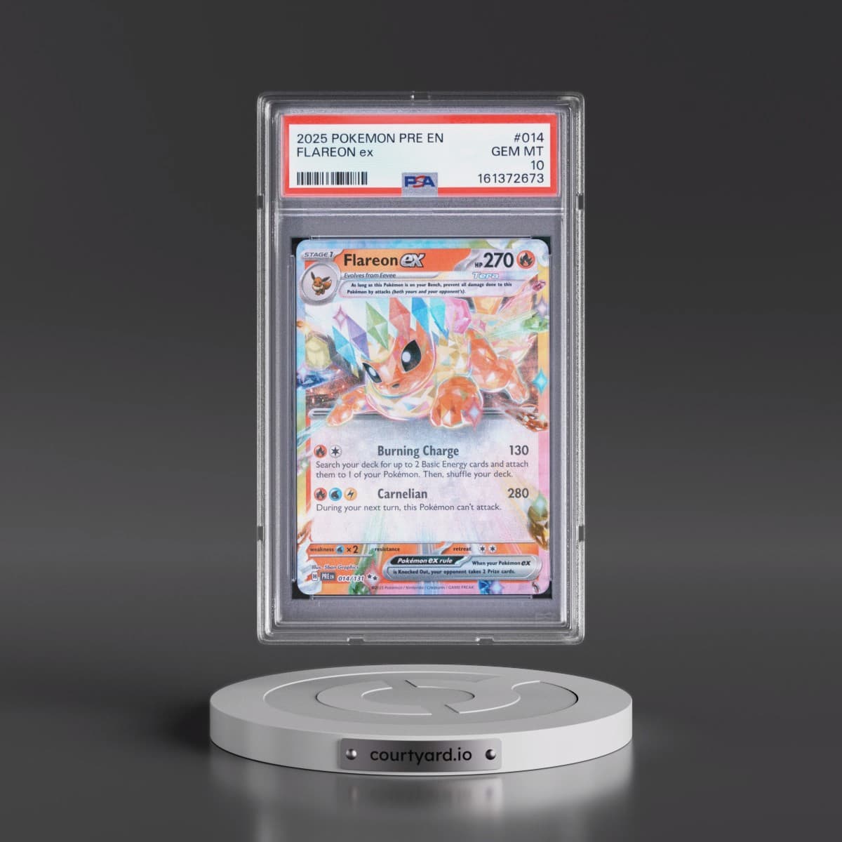2025 Pokémon Pre EN-Prismatic Evolutions #014 Flareon EX - Holo (PSA 10 GEM MINT)