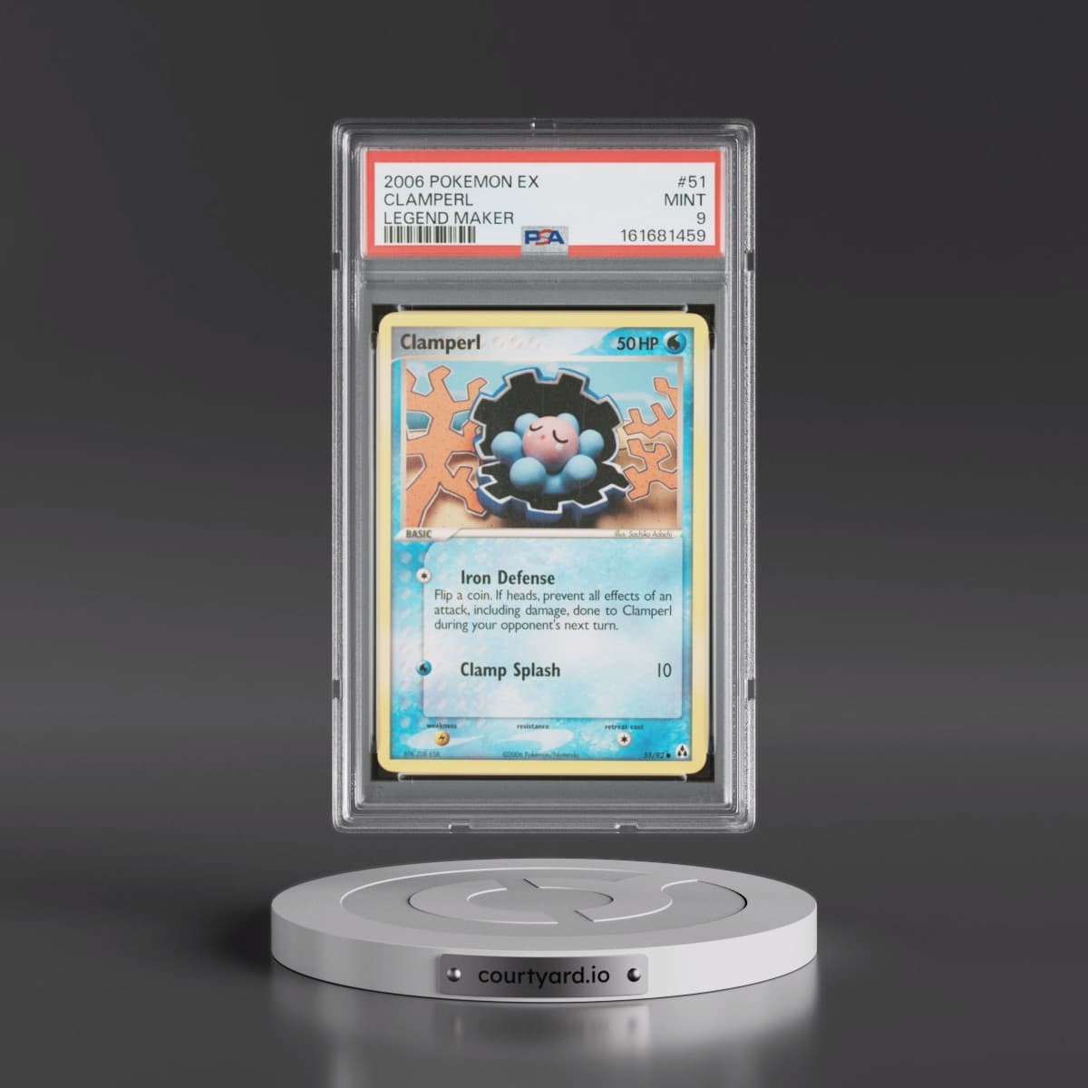 2006 Pokémon EX Legend Maker #51 Clamperl (PSA 9 MINT)