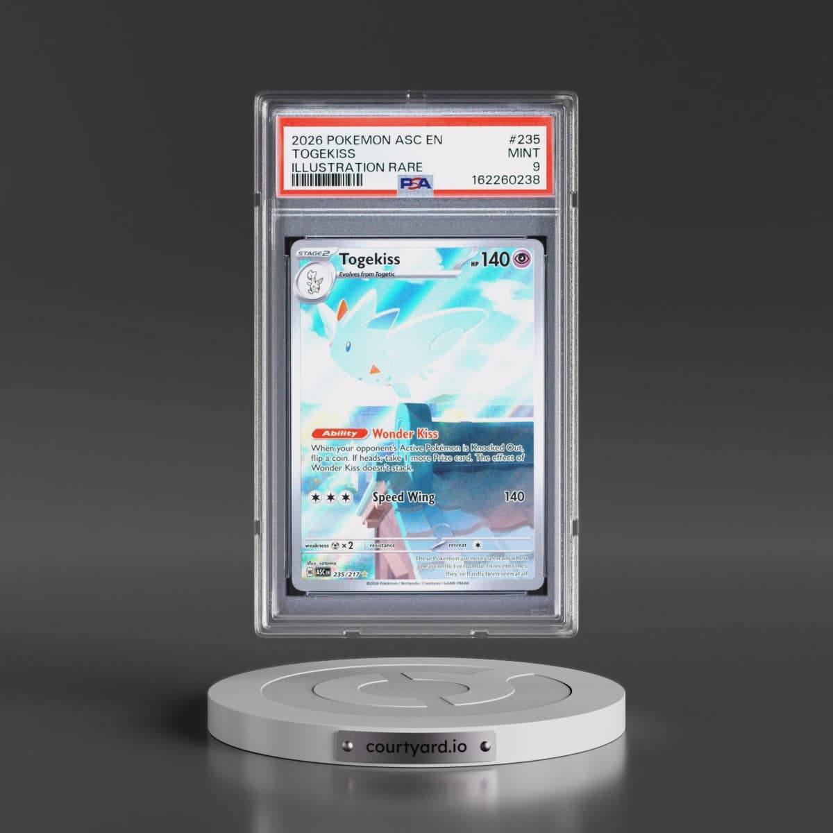 2026 Pokémon Asc EN-Ascended Heroes #235 Togekiss - Illustration Rare (PSA 9 MINT)