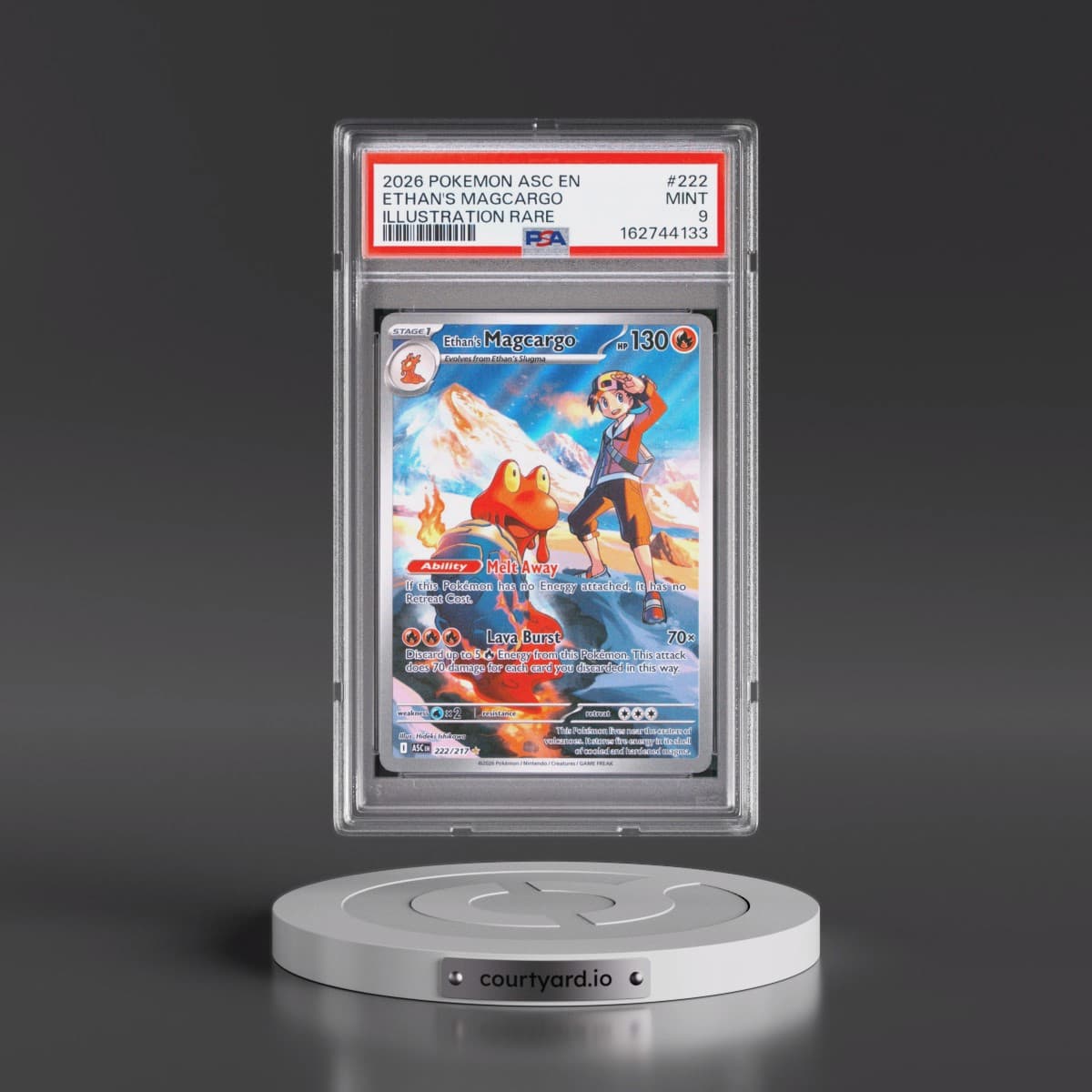 2026 Pokémon Asc EN-Ascended Heroes #222 Ethan's Magcargo - Illustration Rare (PSA 9 MINT)
