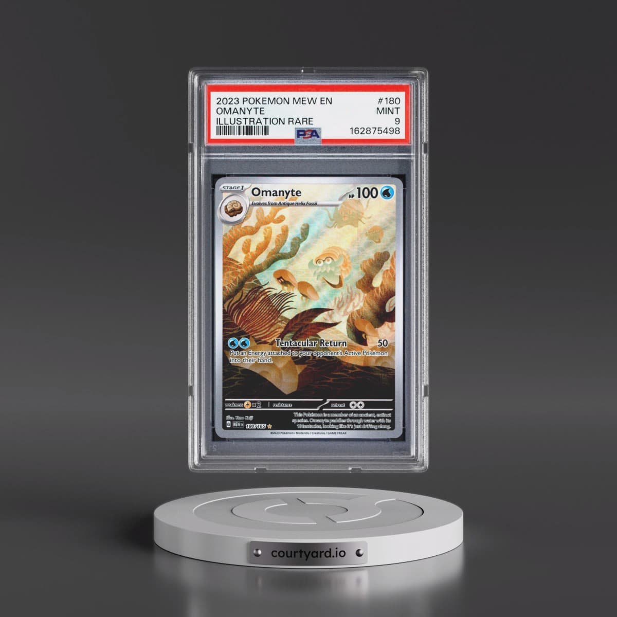 2023 Pokémon Mew EN-151 #180 Omanyte - Illustration Rare (PSA 9 MINT)