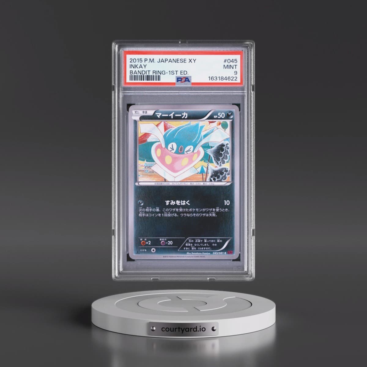 2015 Pokémon XY Bandit Ring #045 Inkay - 1st Edition (PSA 9 MINT)