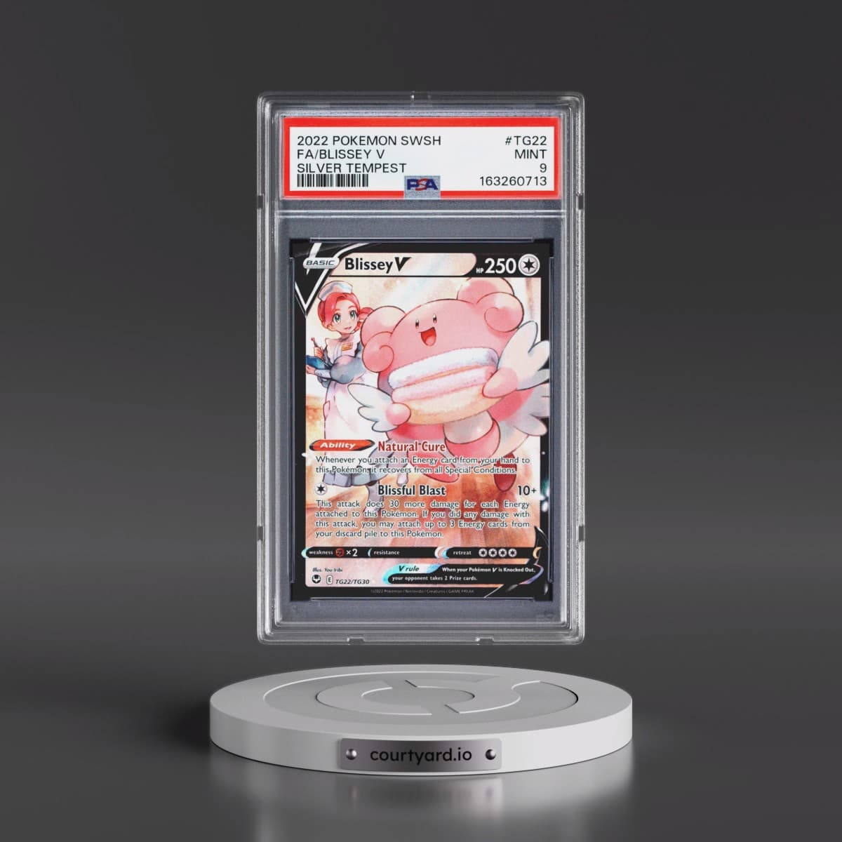 2022 Pokémon Sword & Shield Silver Tempest #TG22 Blissey V - Holo Full Art (PSA 9 MINT)